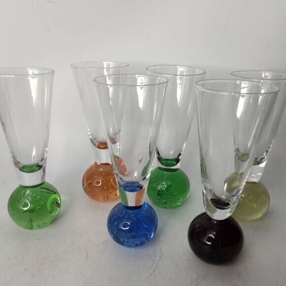 Set of six MCM ball bottom aperitif glasses - Picture 5 of 6
